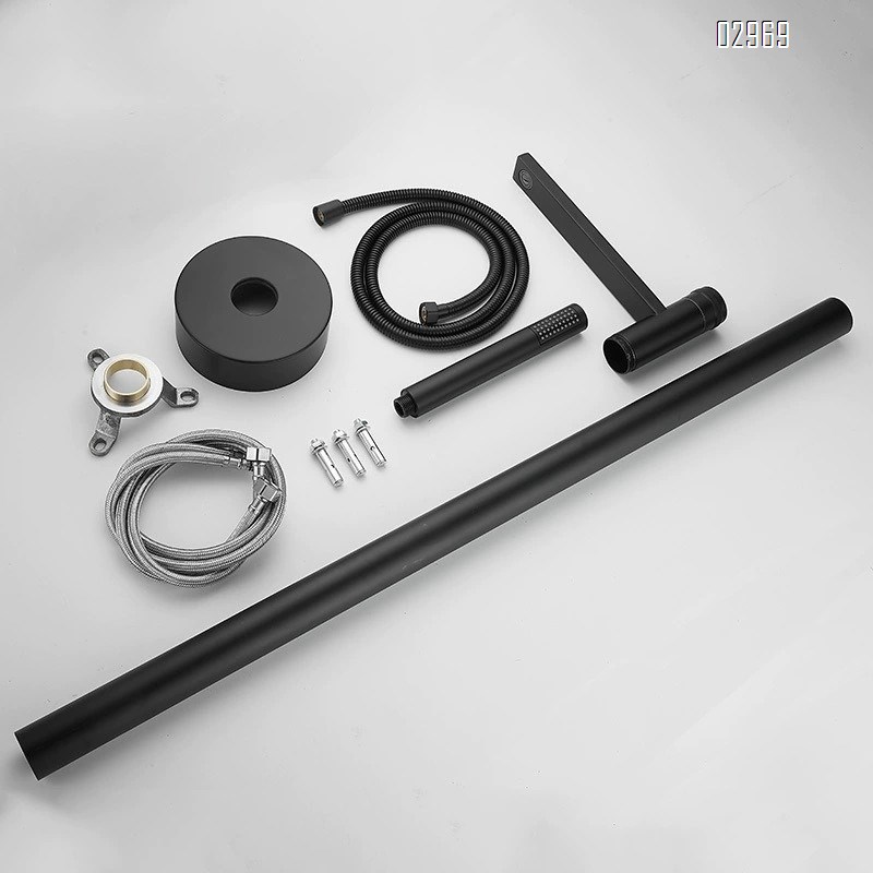 Bathtub shower faucet floor-mounted exposed constant temperature electric cold and hot mixing valve three-way plus shower head