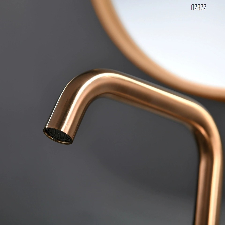 Brass Rose Gold Three-hole Basin Faucet Separate Style Golden Hot and Cold Home Hotel Bathroom Cabinet Wash Basin