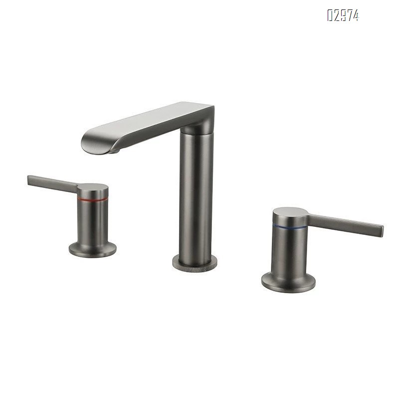 Three-hole faucet all Brass gold three-piece Separate set split type cold and hot European under-counter wash basin faucet