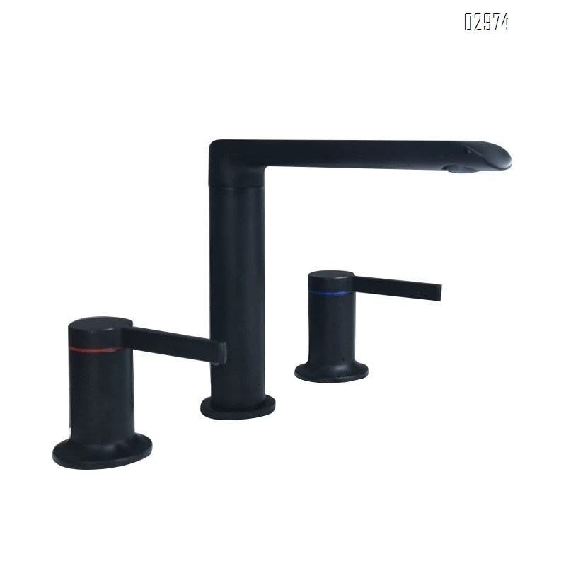 Three-hole faucet all Brass gold three-piece Separate set split type cold and hot European under-counter wash basin faucet