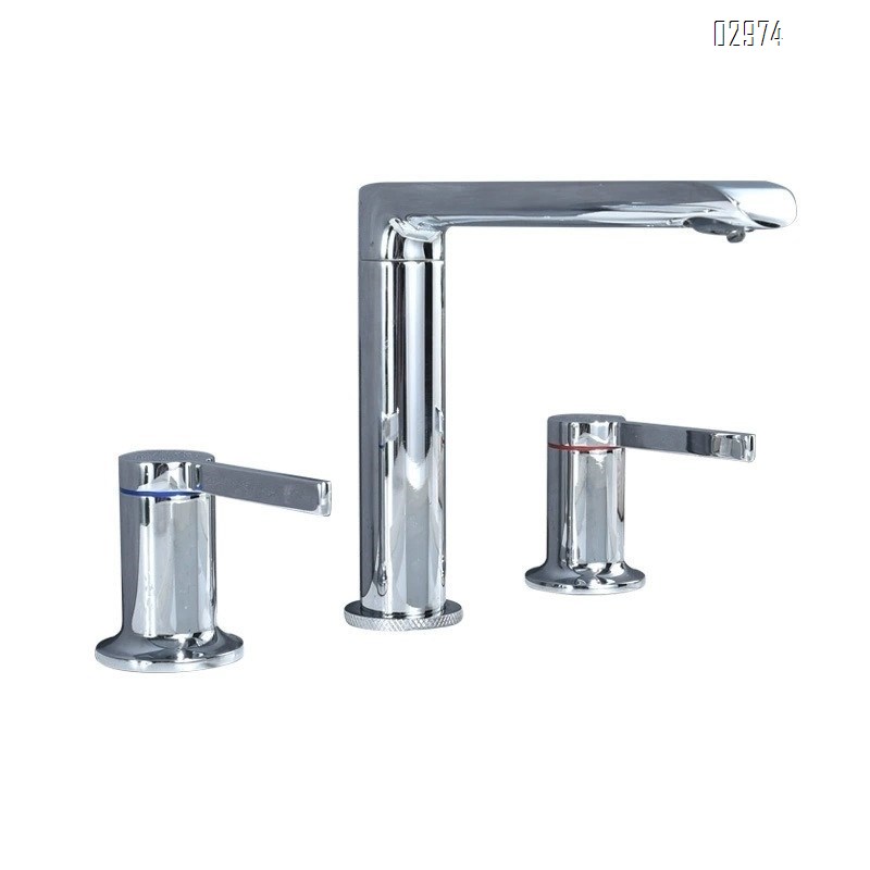 Three-hole faucet all Brass gold three-piece Separate set split type cold and hot European under-counter wash basin faucet