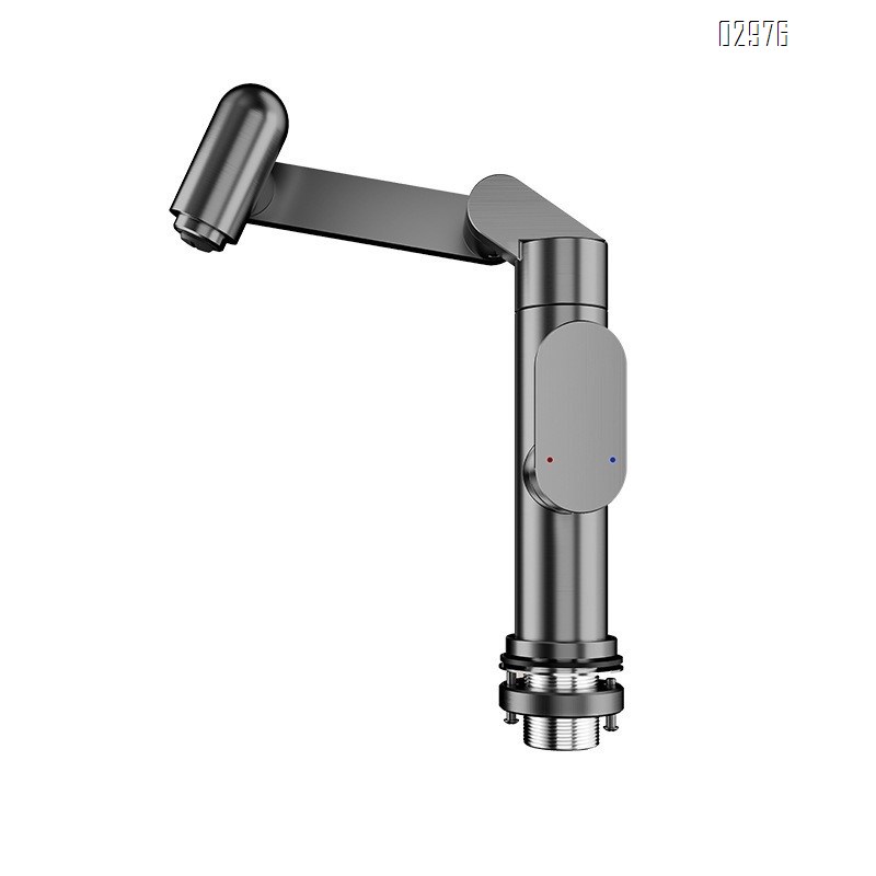 Aluminum Rotatable mechanical arm universal swivel faucet wash basin cold and hot water wash basin lucky cat wash basin faucet