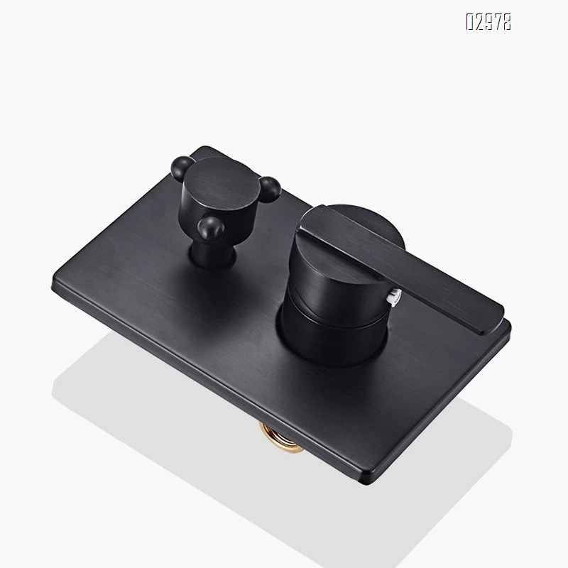 European style antique black patina wall-mounted recessed concealed shower set shower cold and hot water faucet