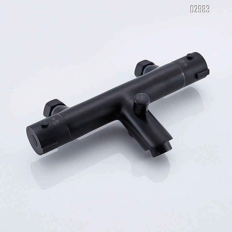 Simple home black shower head set pressurized and temperature-controlled shower head fully Brass bathtub faucet for concealed bathroom