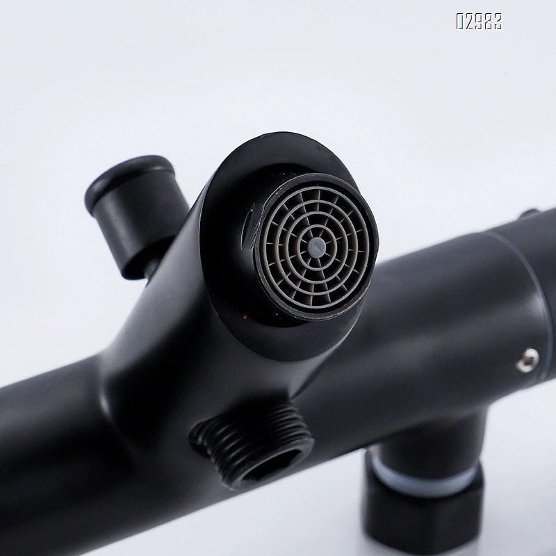 Simple home black shower head set pressurized and temperature-controlled shower head fully Brass bathtub faucet for concealed bathroom