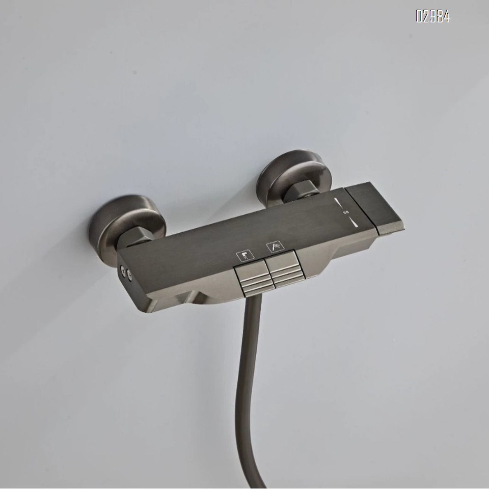 Gun Grey Space aluminum bathtub faucet shower set for home use pressurized separate bathroom simple shower head