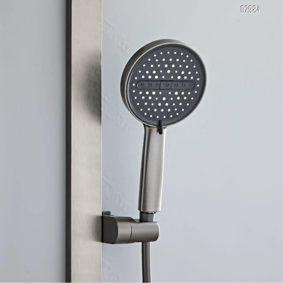 Gun Grey Space aluminum bathtub faucet shower set for home use pressurized separate bathroom simple shower head