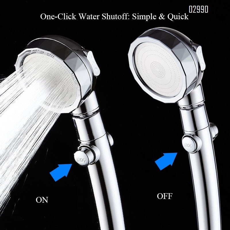 High Pressure 3-Mode Adjustable  Handheld Shower Head with ON/OFF Switch for Pets RV Home Camper Travel Trailer (Sliver)