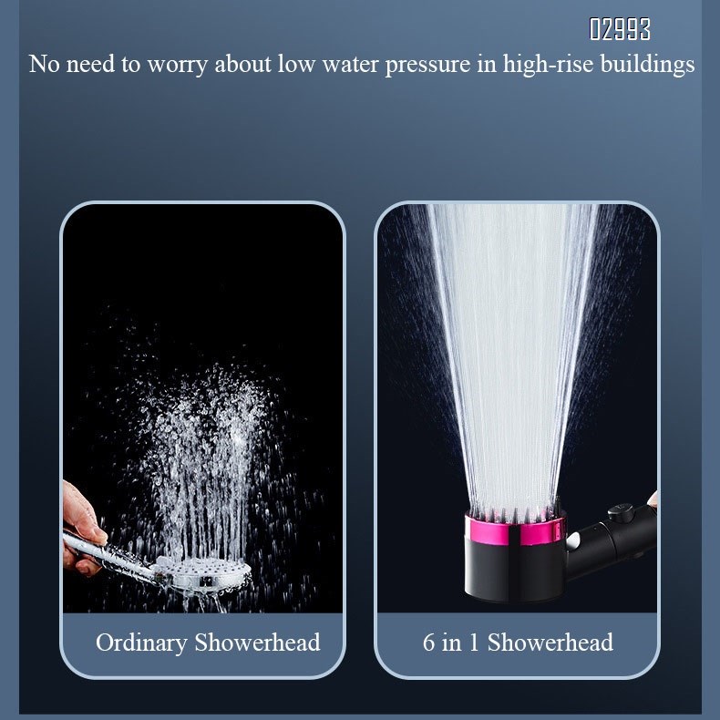High Pressure Shower Heads 6 Functions in 1 Turbo Pressurized with ON/OFF Switch for Hard Water RV Home Camper Travel Trailer