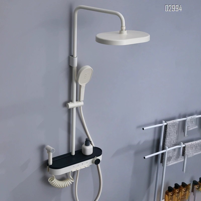 Brass Shower Head Sink Accessories Platform Cold Hot Water Pressure Four Function Piano Key Home Bathroom Shower Device