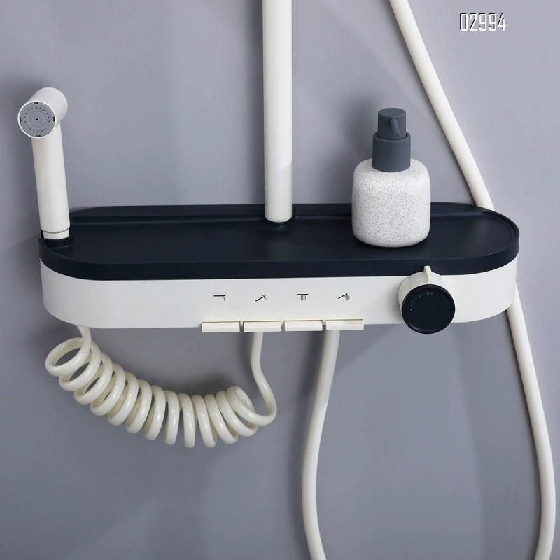 Brass Shower Head Sink Accessories Platform Cold Hot Water Pressure Four Function Piano Key Home Bathroom Shower Device