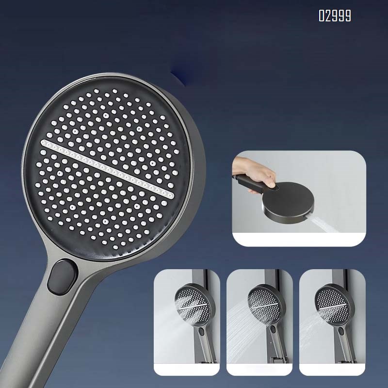 Smart shower head set German full Brass bathroom home wall-mounted digital display atmosphere light pressure spray head