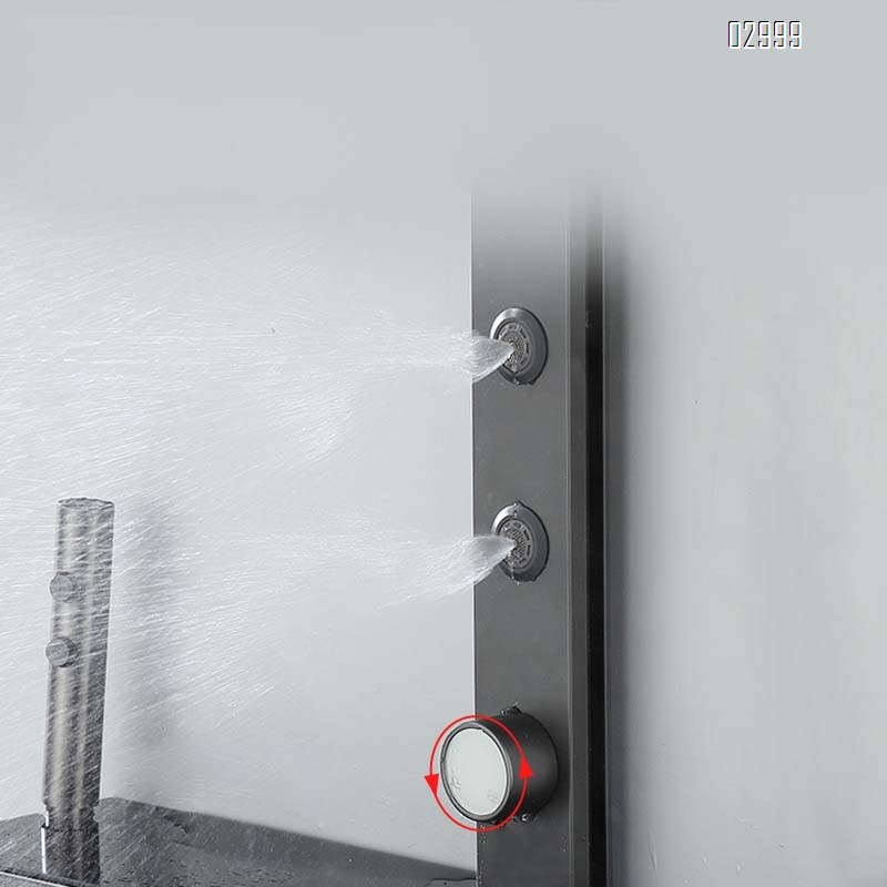 Smart shower head set German full Brass bathroom home wall-mounted digital display atmosphere light pressure spray head