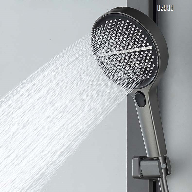 Smart shower head set German full Brass bathroom home wall-mounted digital display atmosphere light pressure spray head