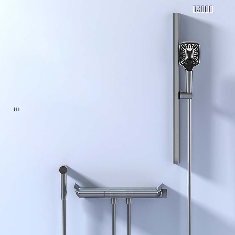 High-quality full Brass constant temperature no-top spray separate digital display shower set for home bathroom pressure increase shower set