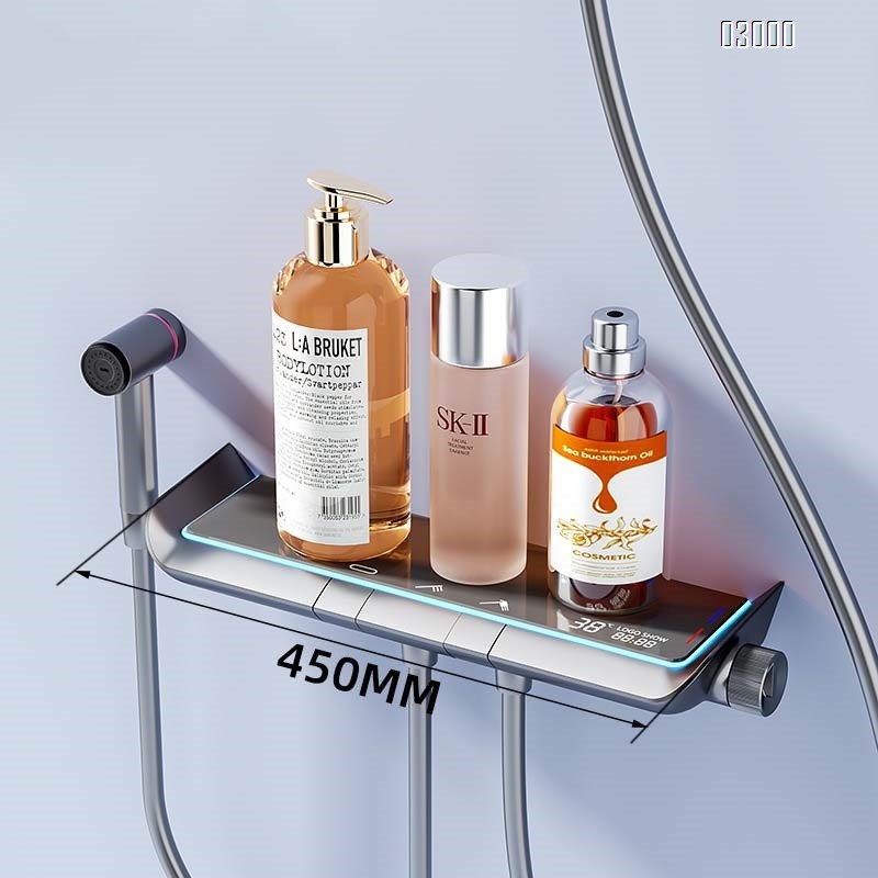 High-quality full Brass constant temperature no-top spray separate digital display shower set for home bathroom pressure increase shower set