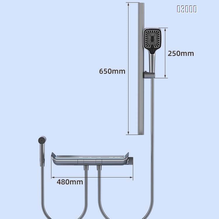 High-quality full Brass constant temperature no-top spray separate digital display shower set for home bathroom pressure increase shower set