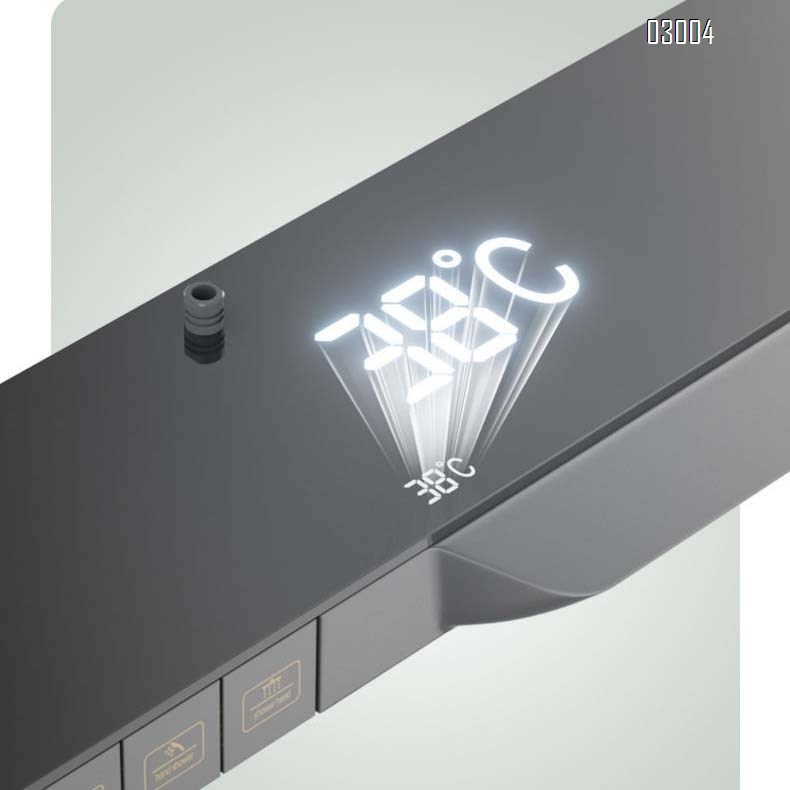 Themostatic PVD digital display constant temperature shower set with piano key long storage panel for bathroom