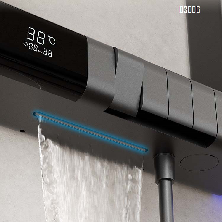 Brass Themostatic Multifunctional Constant Temperature Digital Display Storage Rack Shower Head Set Home Bathroom Hygiene Water Pressure Enhancer