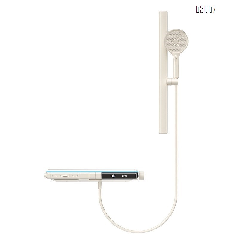Full Brass cream white gun smoke shower set with smart temperature control and display SPA back spray shower faucet