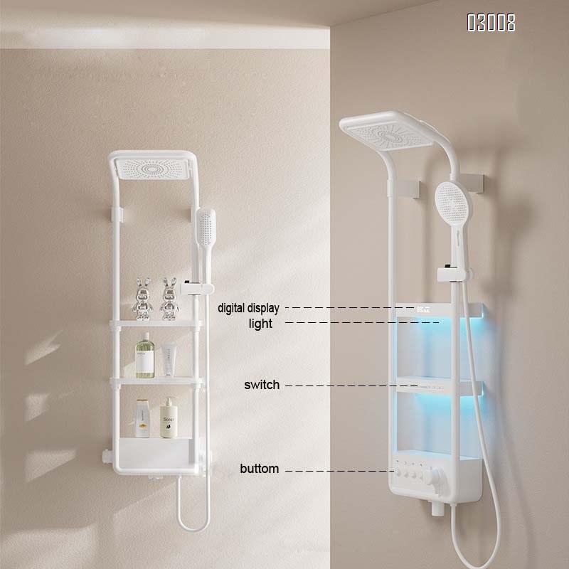 German quality original Brass shower faucet set with temperature display and dechlorination function massage back spray
