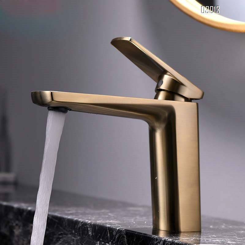Brass faucet for wash basin Italian style Simple design For home use Cold and hot water Hand wash basin faucets  Brushed