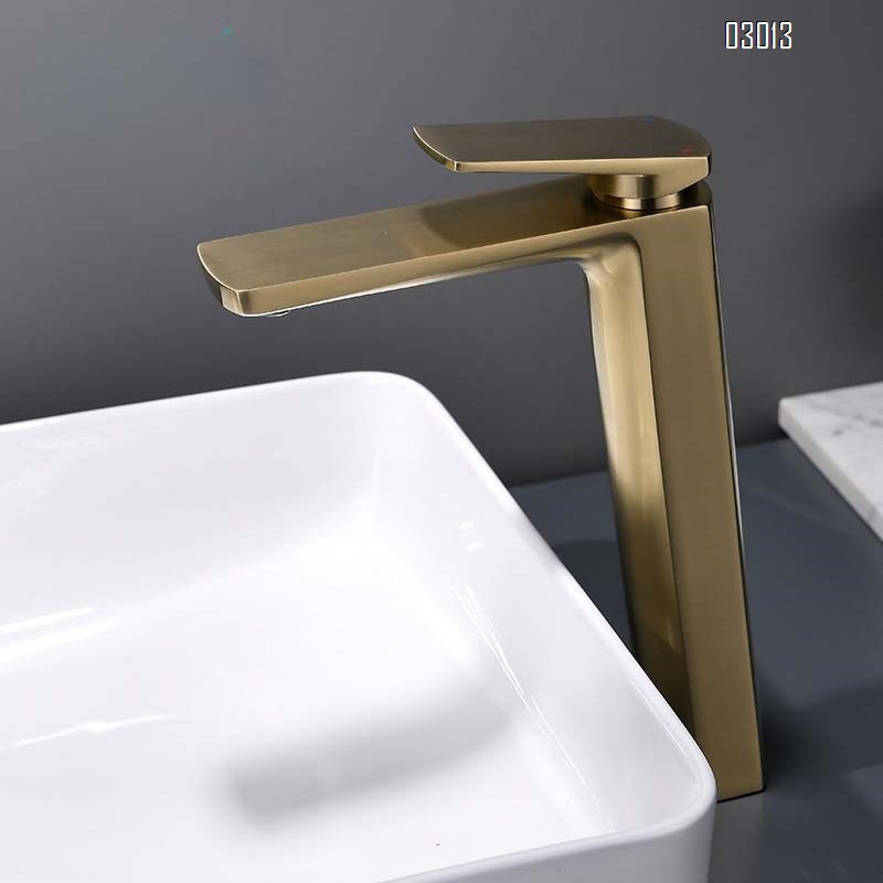 Brass faucet for wash basin Italian style Simple design For home use Cold and hot water Hand wash basin faucets  Brushed