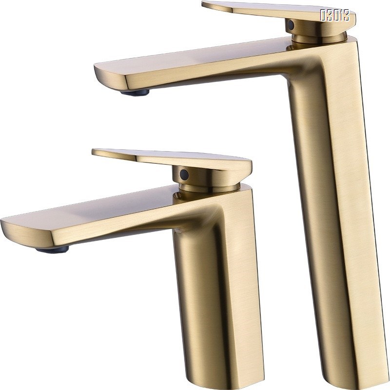 Brass faucet for wash basin Italian style Simple design For home use Cold and hot water Hand wash basin faucets  Brushed