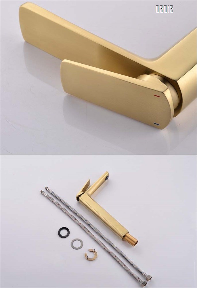Brass faucet for wash basin Italian style Simple design For home use Cold and hot water Hand wash basin faucets  Brushed