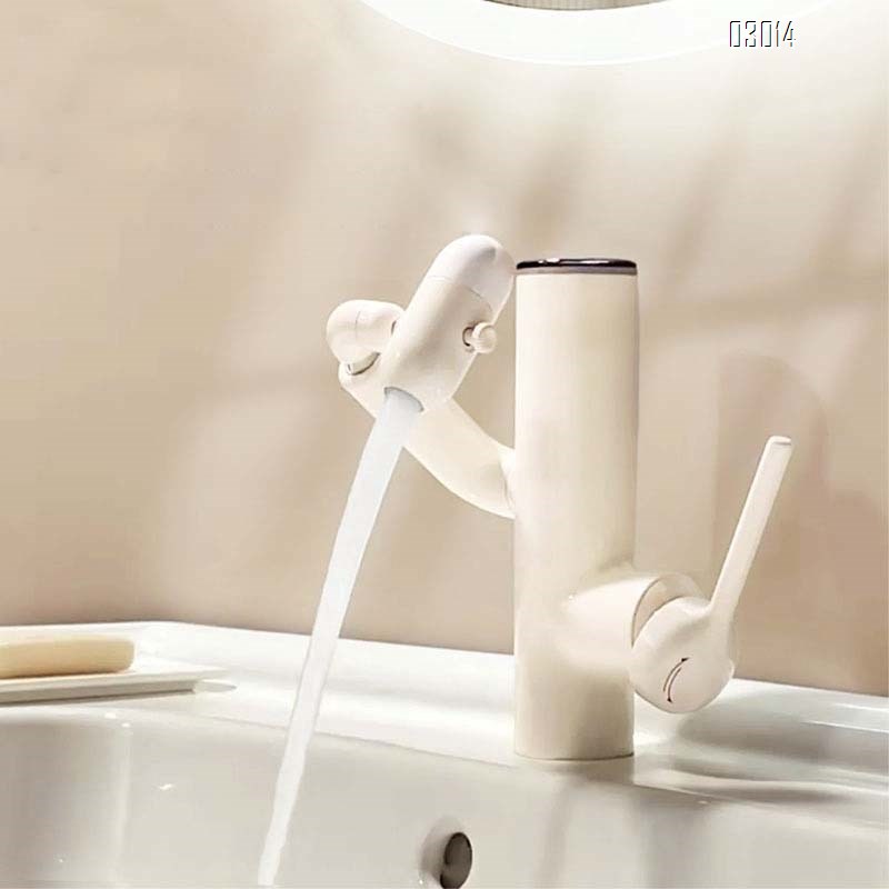 Oxygenated Bubble Water Spray Brass Faucet Cactus Multi-functional Wash Basin Fortune Cat Faucet Hot and Cold Dopamine