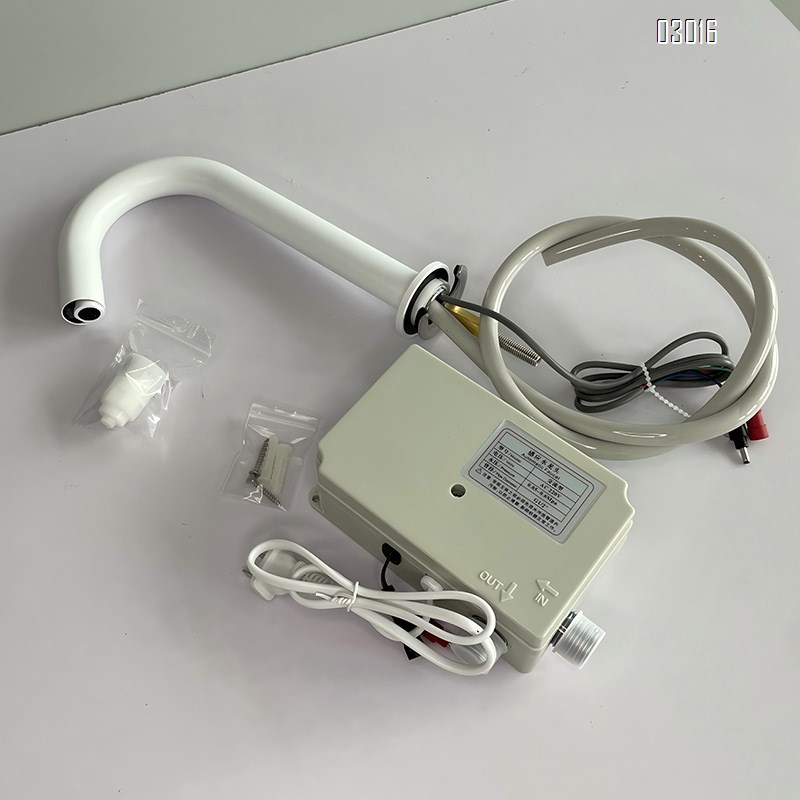 Automatic single cold intelligent water sensor faucet with infrared induction for white wash basin touchless bathroom faucet