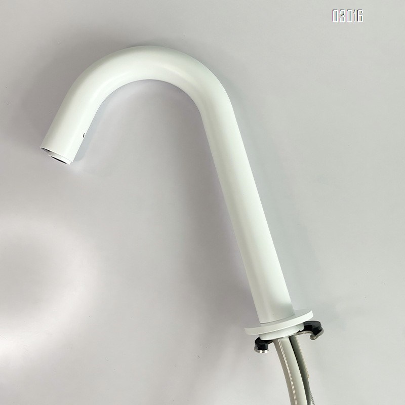 Automatic single cold intelligent water sensor faucet with infrared induction for white wash basin touchless bathroom faucet