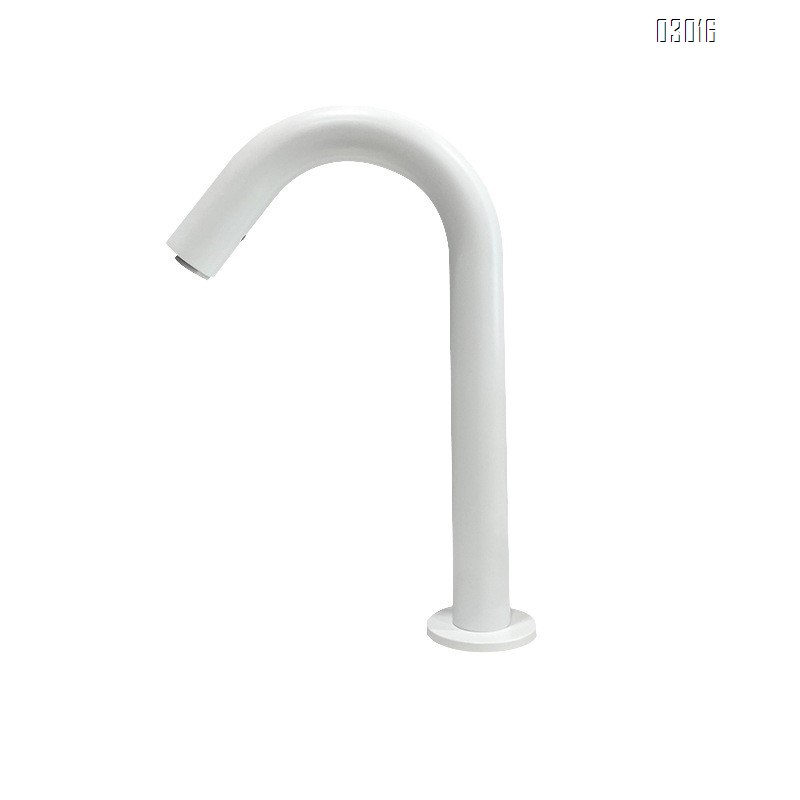 Automatic single cold intelligent water sensor faucet with infrared induction for white wash basin touchless bathroom faucet