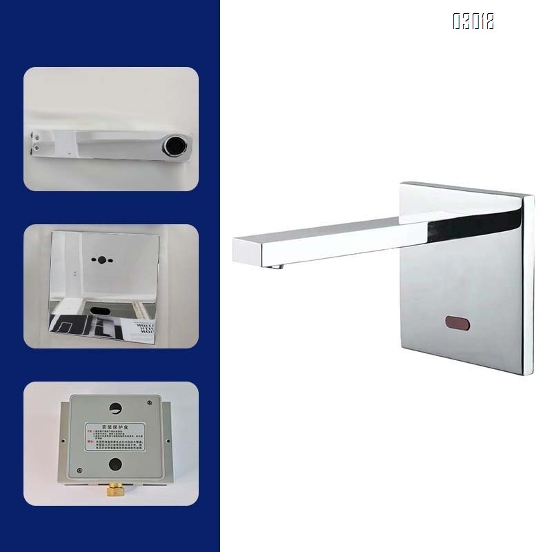 Touchless faucets  basin smart type refined Brass recessed type side panel wall outlet Sensor Bathroom sink Faucets