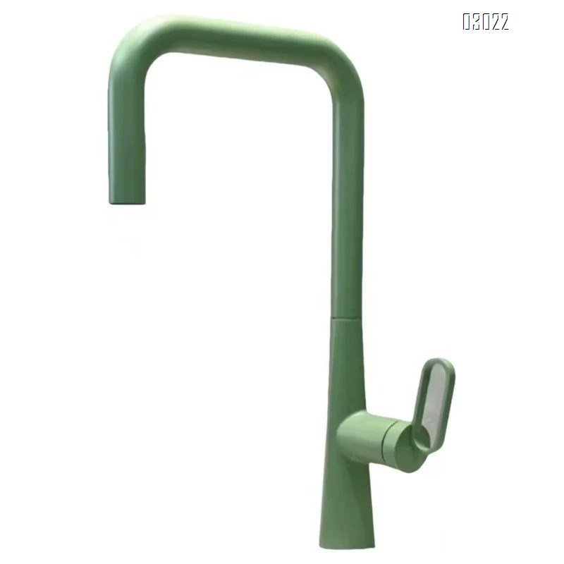 German innovative Brass green cold and hot pull-down faucet for washing machine bathroom wash basin kitchen sink vegetable basin