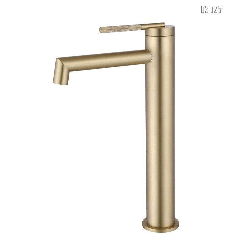Italian vintage creative cold and hot water faucet all Brass single two hole art golden wash basin under the wash basin