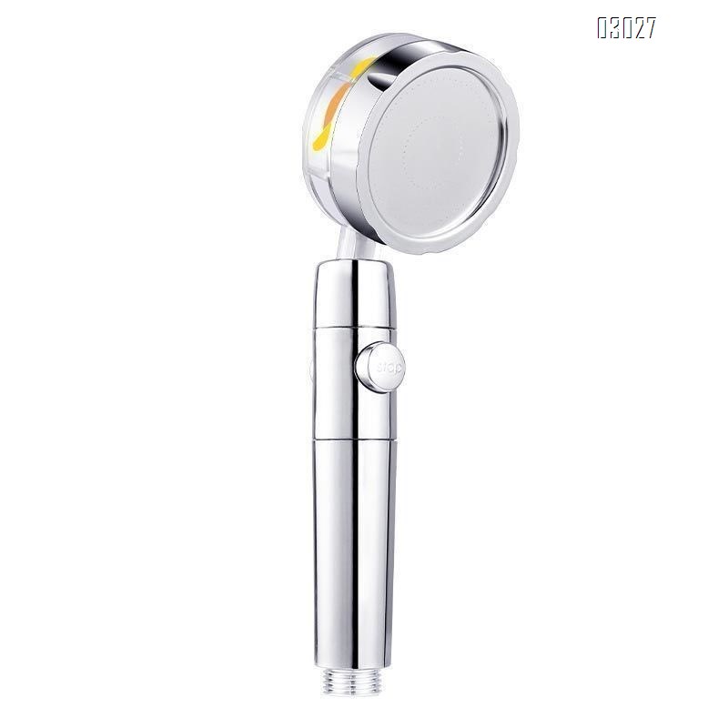 High Pressure Handheld Showerhead with Filters Vortex Hydro Jet Turbo Propeller 360 Degrees Rotating with on and OFF Button