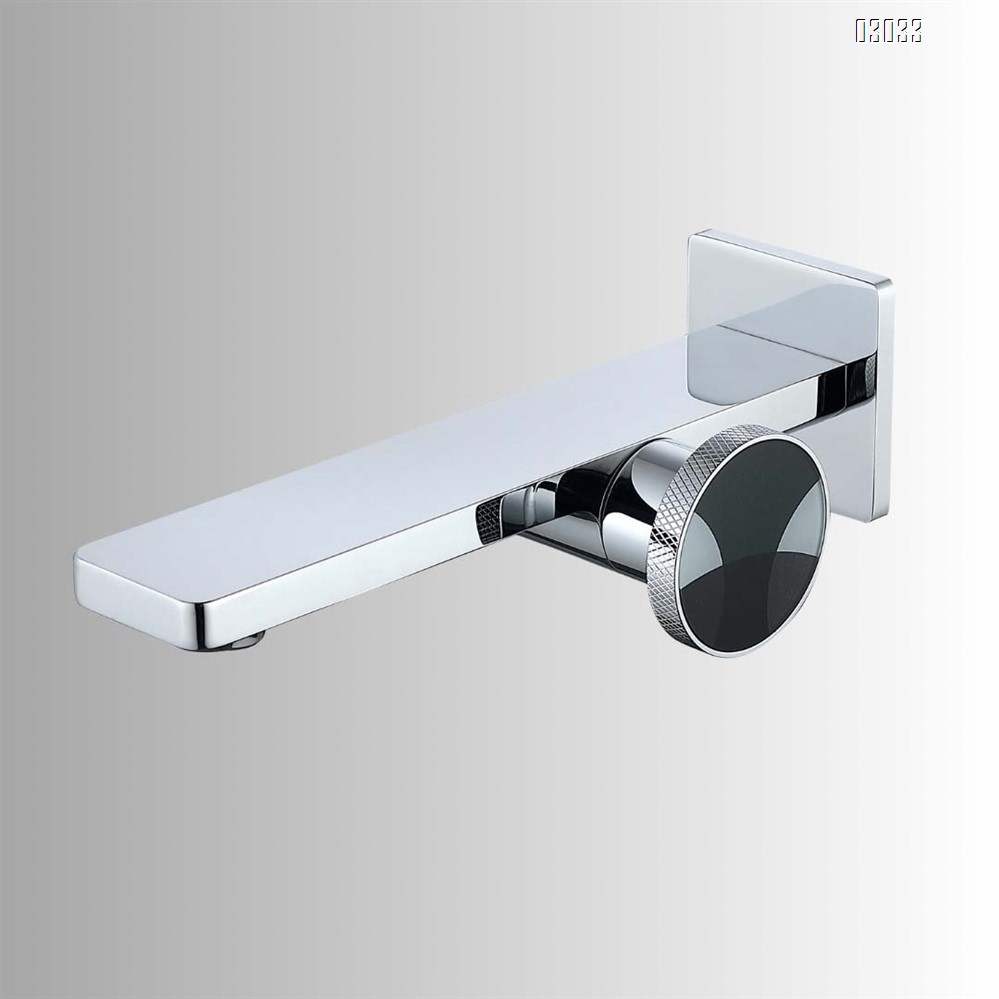 Full Brass concealed wall-mounted hotel engineering home bathroom wash basin side switch hot and cold water faucet