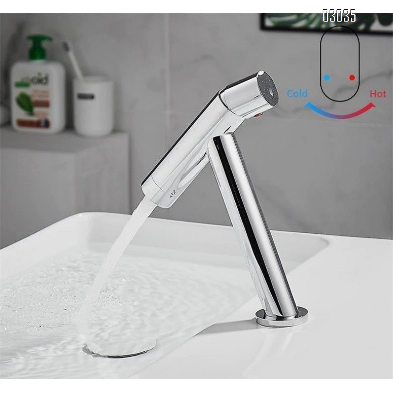 Luxury Cold and hot double use bathroom brass faucet hotel countertop basin hand wash face wash pool height faucet