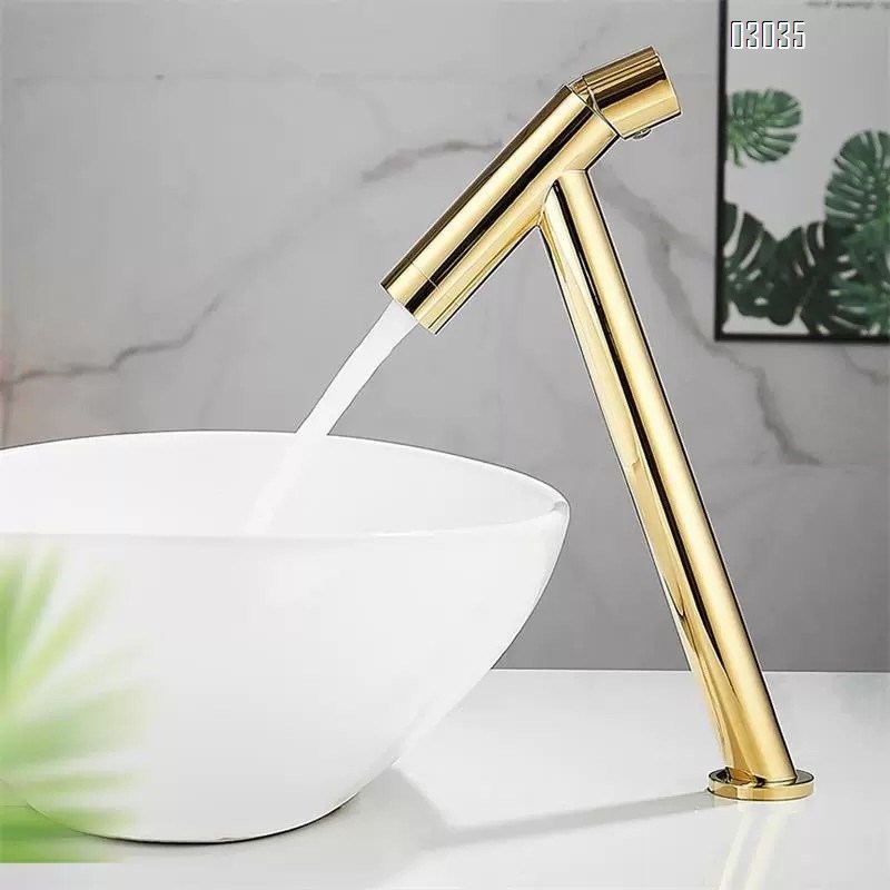 Luxury Cold and hot double use bathroom brass faucet hotel countertop basin hand wash face wash pool height faucet