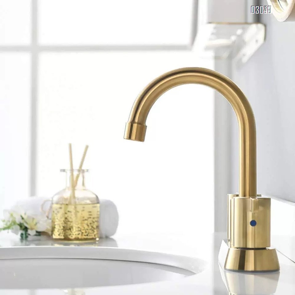Brass double handle Three hole Separate basin faucet cold and hot mixing water washroom wash basin bathroom cabinet faucet