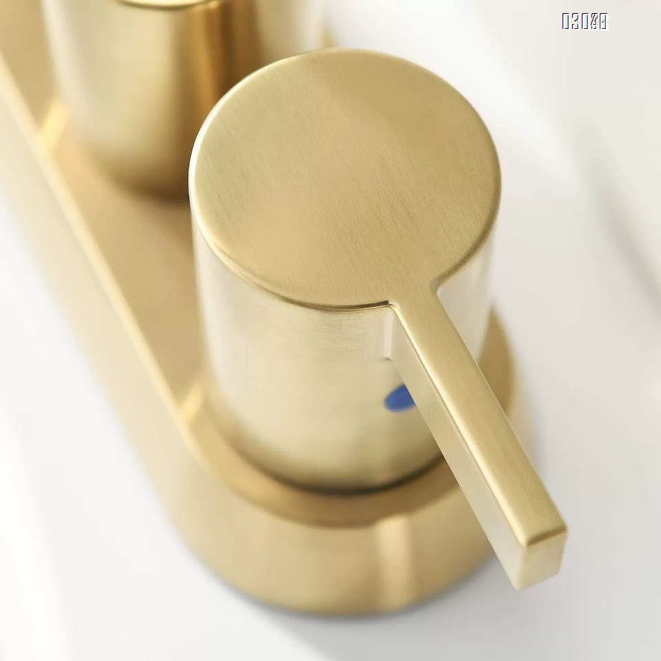 Brass double handle Three hole Separate basin faucet cold and hot mixing water washroom wash basin bathroom cabinet faucet