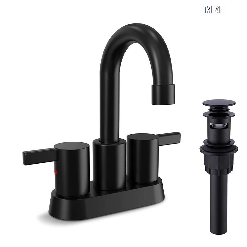 Brass double handle Three hole Separate basin faucet cold and hot mixing water washroom wash basin bathroom cabinet faucet
