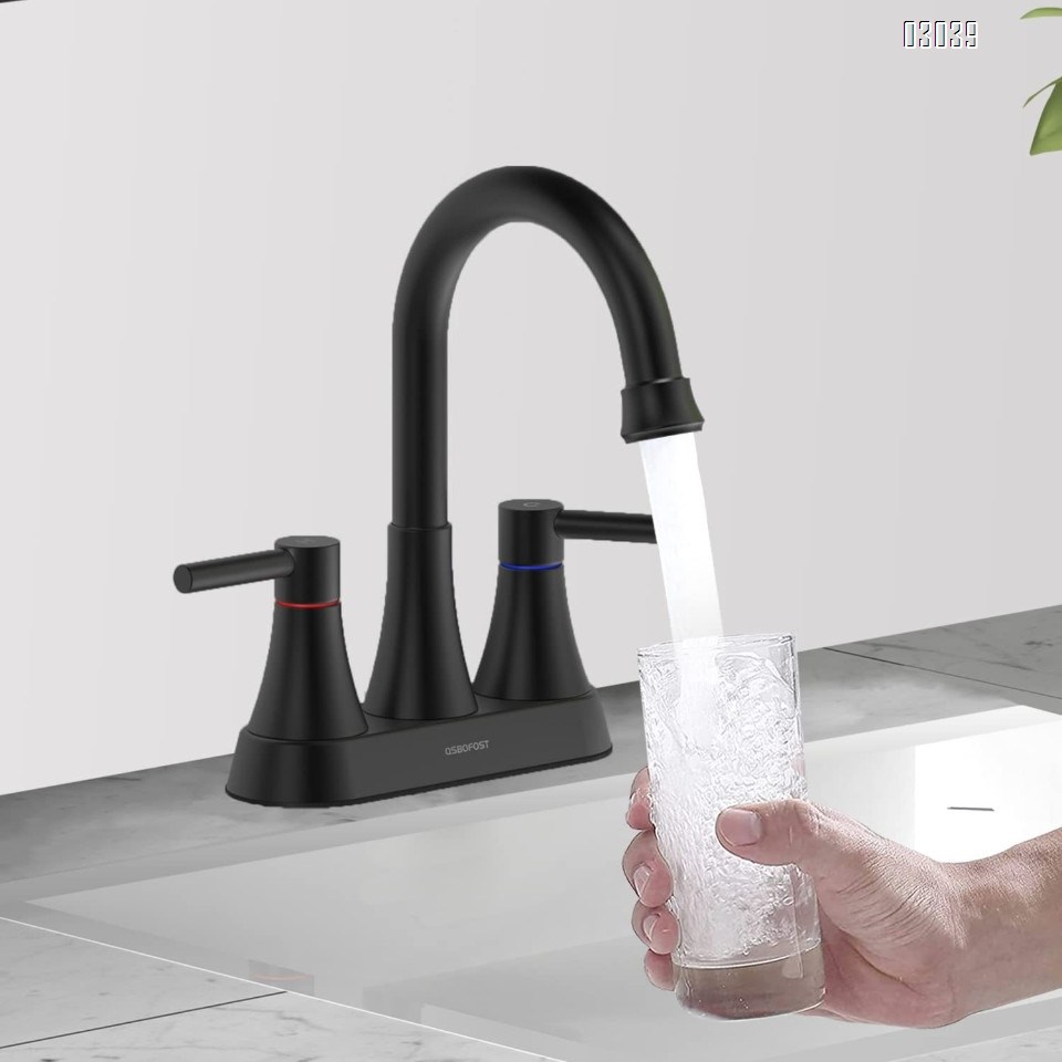 Bathroom wash  bathroom cabinet faucet 4 inch double handle basin  three hole cold and hot water Separate faucet