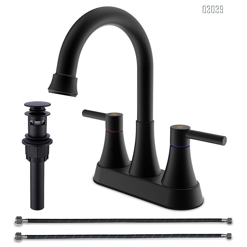 Bathroom wash  bathroom cabinet faucet 4 inch double handle basin  three hole cold and hot water Separate faucet