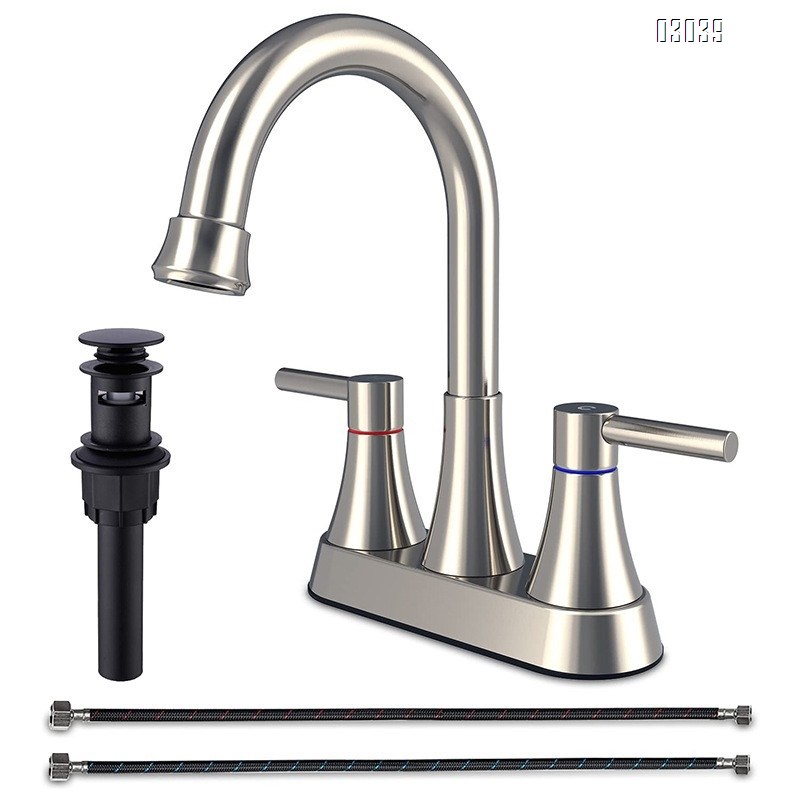 Bathroom wash  bathroom cabinet faucet 4 inch double handle basin  three hole cold and hot water Separate faucet