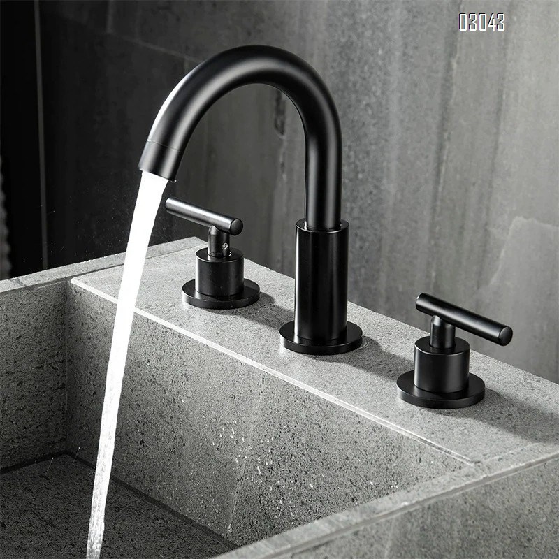 Modern Bset Brass Cold and Hot Water basin faucets separate three-hole quick-opening faucet hotel apartment bathroom Mixer Sink faucets Tap