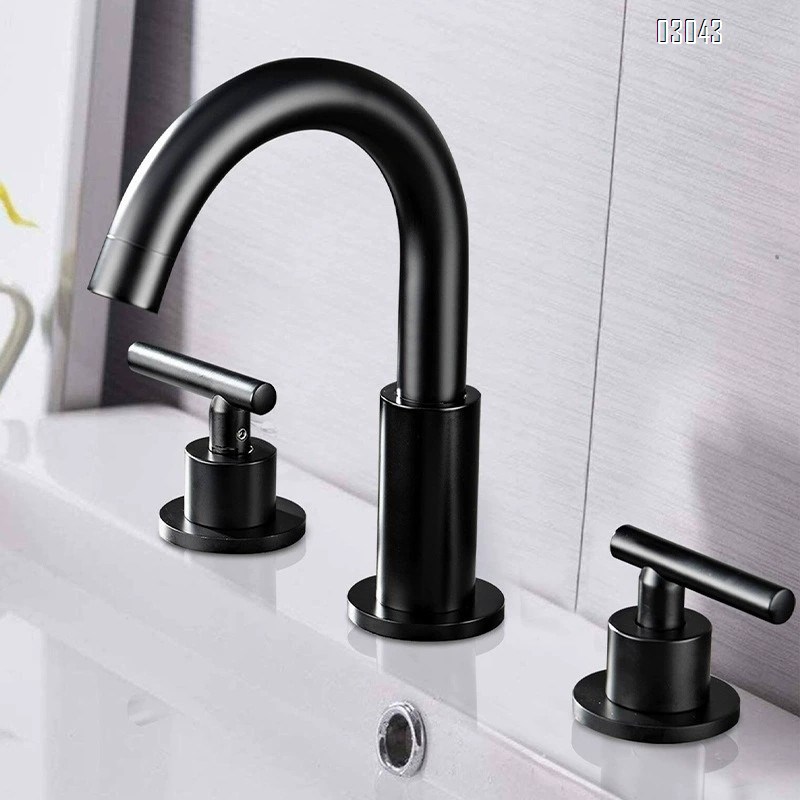 Modern Bset Brass Cold and Hot Water basin faucets separate three-hole quick-opening faucet hotel apartment bathroom Mixer Sink faucets Tap