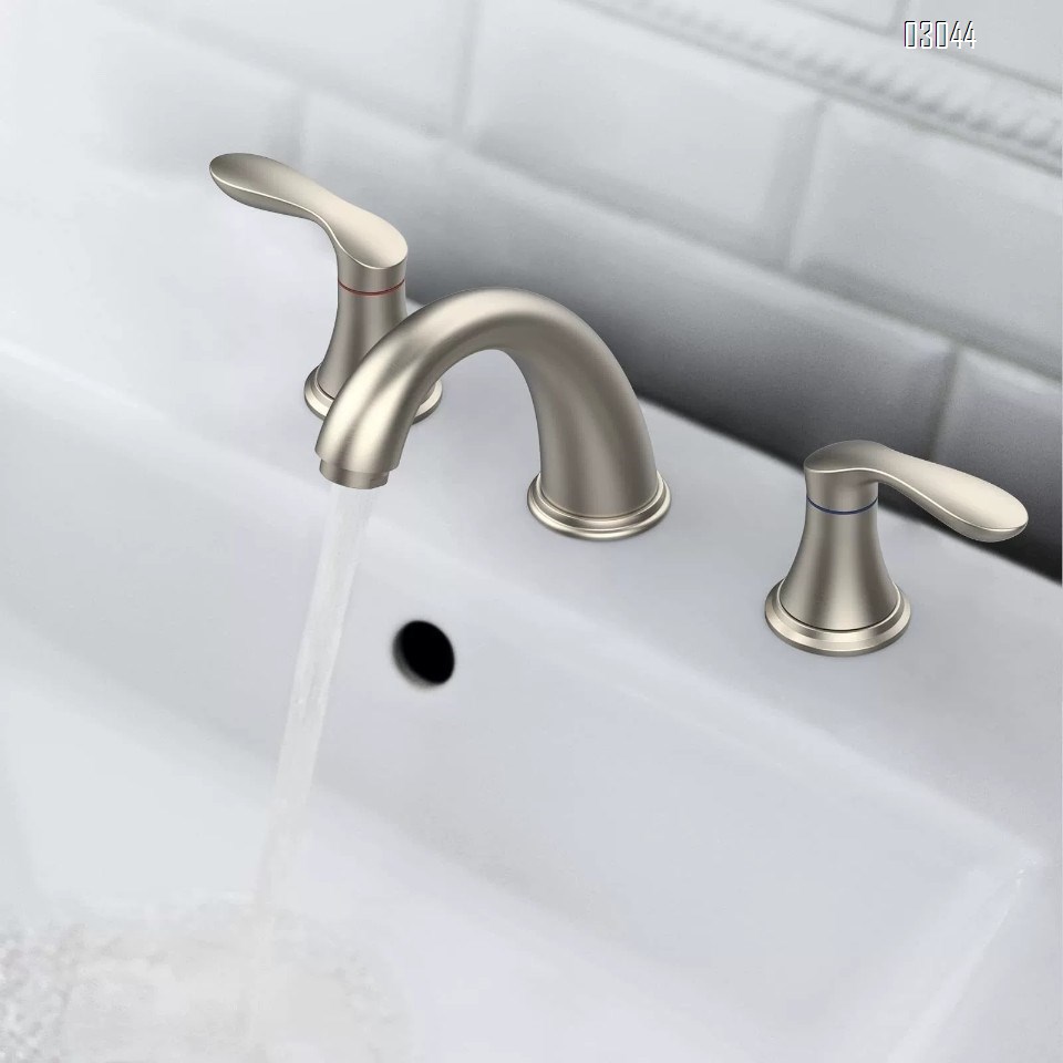 Modern Bset Brass Cold and Hot Water basin faucets separate three-hole faucet hotel apartment bathroom Mixer Sink faucets Tap