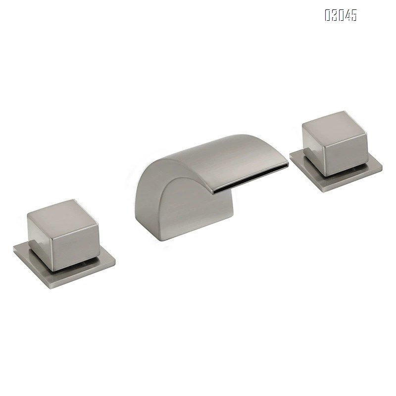Brass LED Waterfall Basin Faucet with Dual Controls for Hot and Cold Water for Bathroom Vanity and Sink for Bathtub